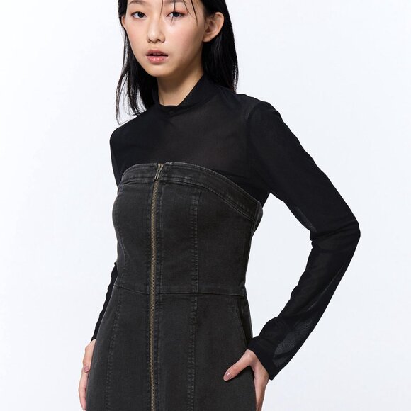 GU Denim Front Zip Dress NWT - Picture 2 of 15